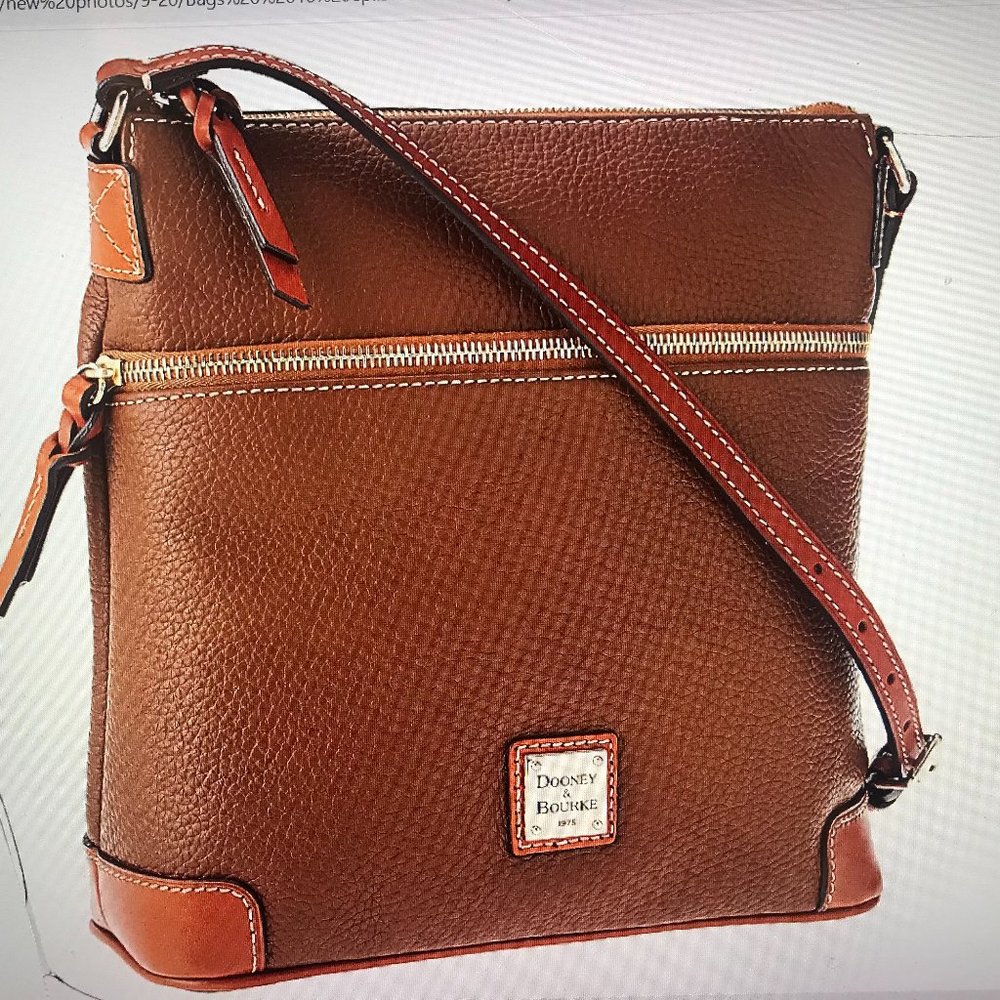 New DOONEY & BOURKE Large Ridley Womens Crossbody Bag Brown Pebbled Leather - Picture 7 of 7